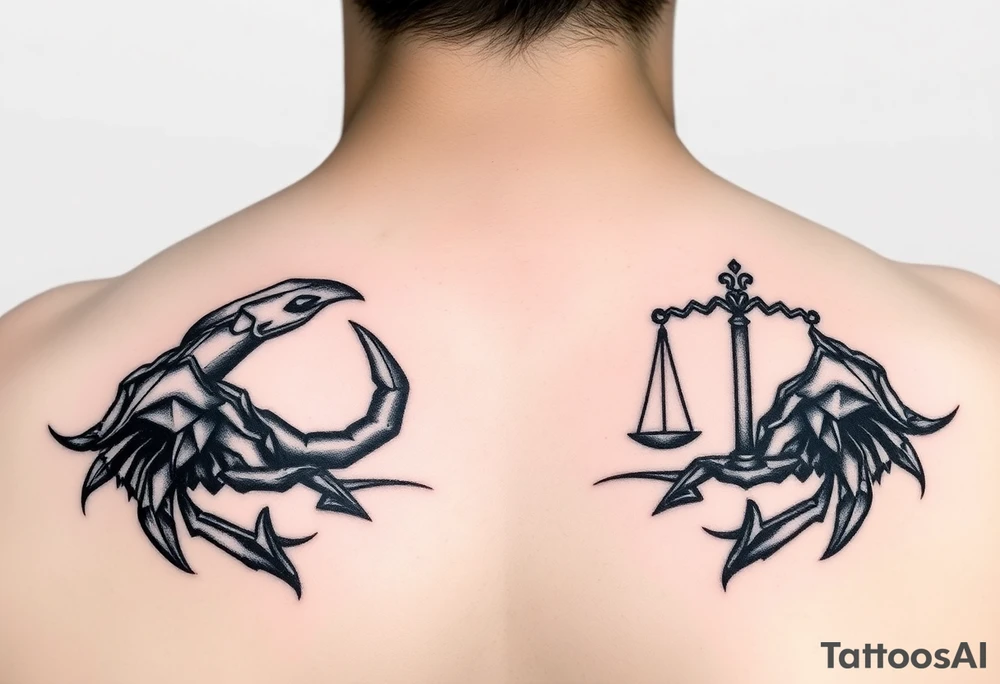 cancer and libra abstract tattoo idea