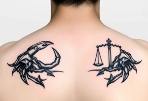 cancer and libra abstract tattoo idea