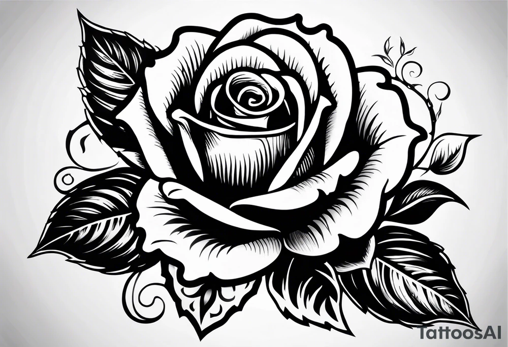 rose designs behind the word always and forever tattoo idea