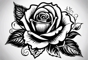 rose designs behind the word always and forever tattoo idea