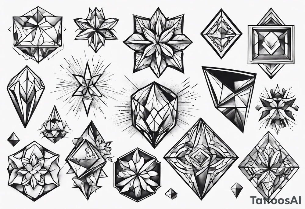 Variety of Cristals flash sheet tattoo idea