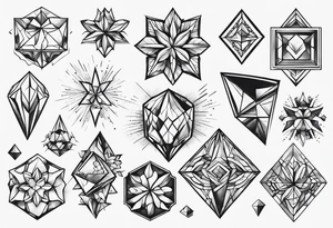 Variety of Cristals flash sheet tattoo idea