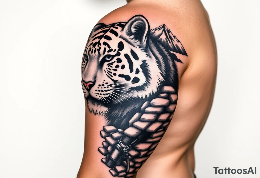 Tiger, grand Teton mountains,  Vermont mountains, firefighter, rock retaining wall tattoo idea