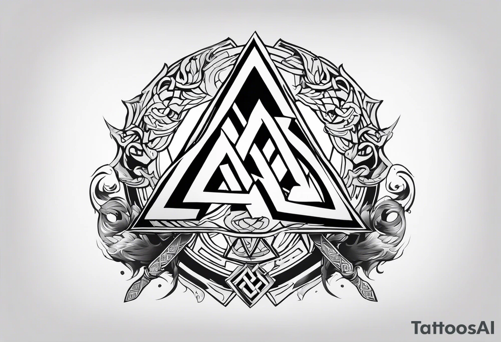 Valhalla
Sword shield valknut axe battle tattoo idea