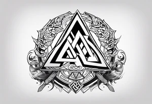 Valhalla 
Sword shield valknut  axe battle tattoo idea