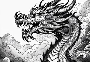 dragon, asian, vietnamese, japense, oni, big, simple tattoo idea