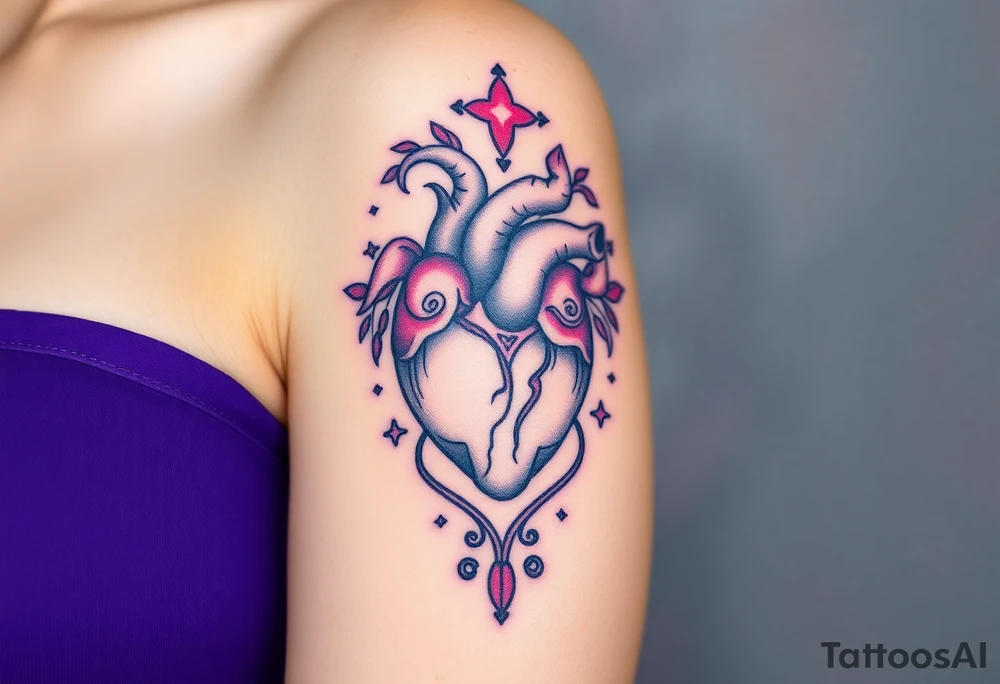 pretty sacred heart tattoo idea