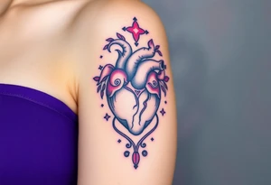 pretty sacred heart tattoo idea