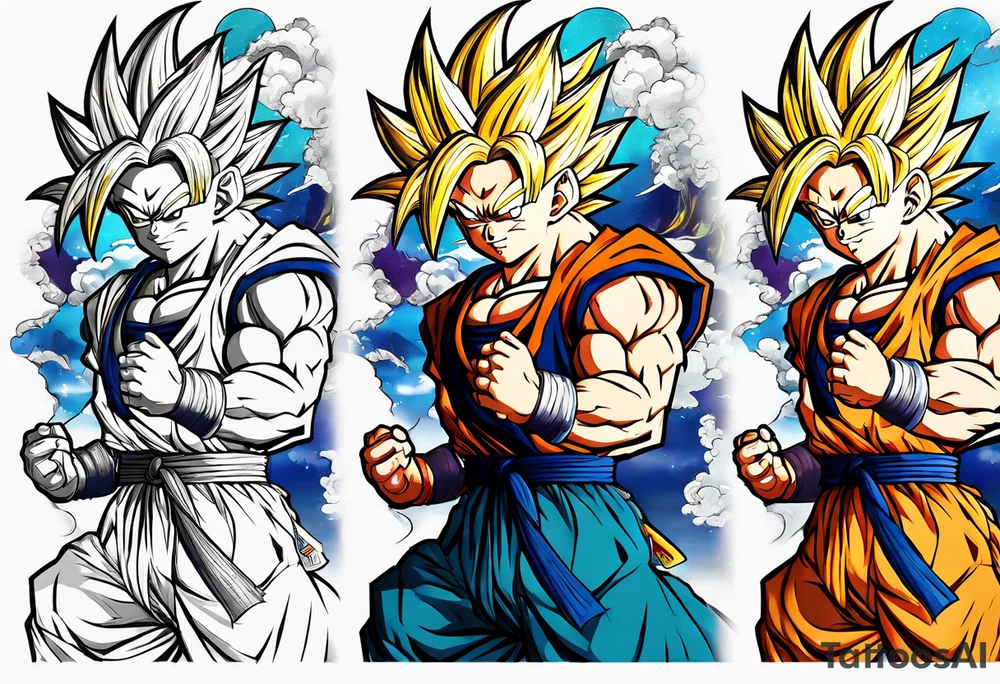 dragon ball full arm tattoo idea