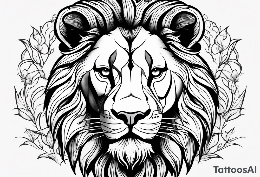 Lion delicate tattoo idea