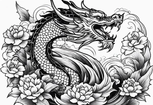 dragon and koi fish tattoo idea