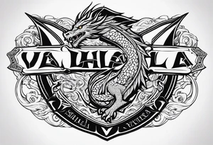 Valhalla fire sword shield dragon tattoo idea