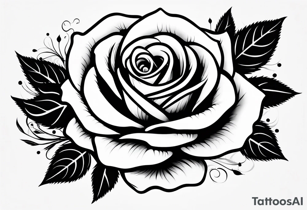 full black rose tattoo idea
