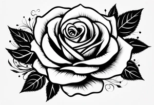 full black rose tattoo idea