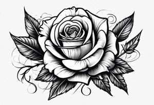 five arrows and a single rose tattoo idea