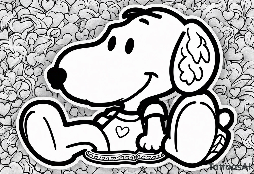 snoopy with a heart tattoo idea