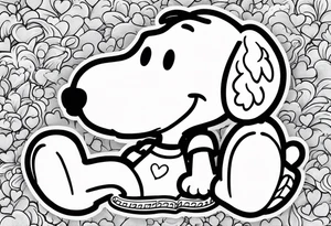 snoopy with a heart tattoo idea