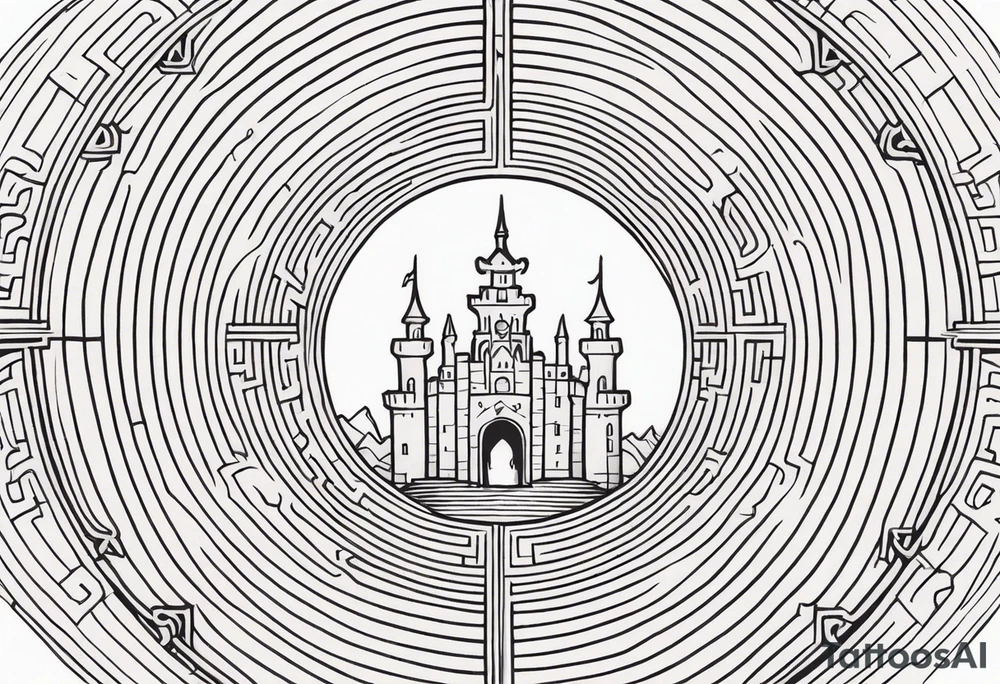 Labyrinth, Castle, North Star tattoo idea