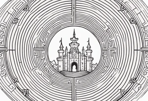 Labyrinth, Castle, North Star tattoo idea
