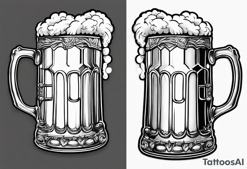American classic tattoo of beer mug tattoo idea