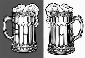 American classic tattoo of beer mug tattoo idea