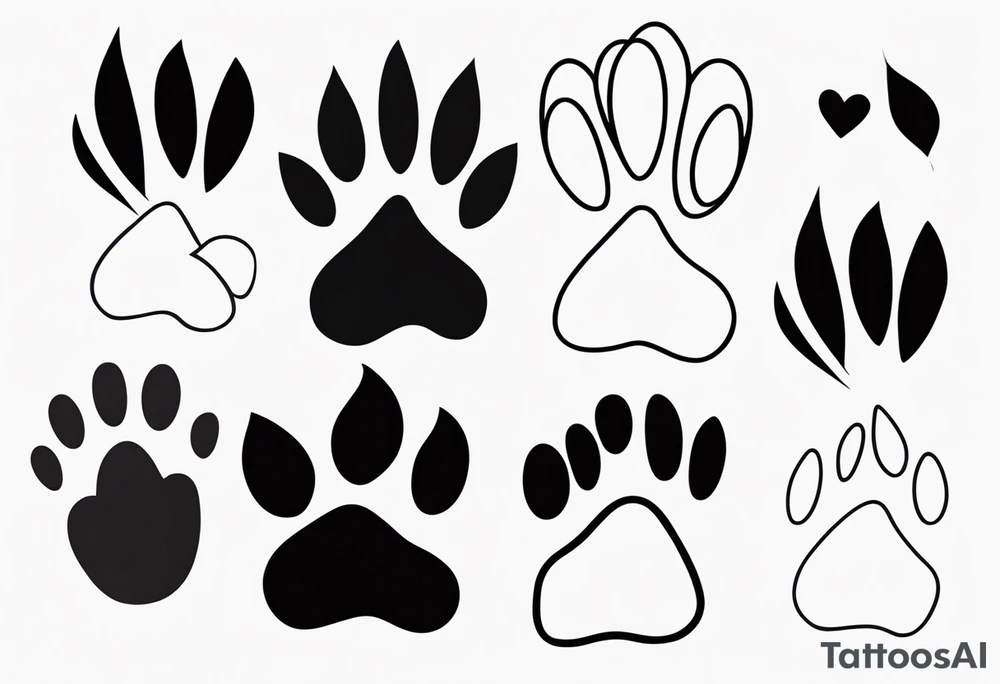 Paw Print with a name Ben tattoo idea