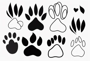 Paw Print with a name Ben tattoo idea