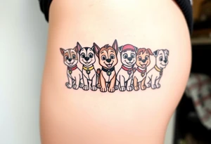 full squad of paw patrol tattoo idea