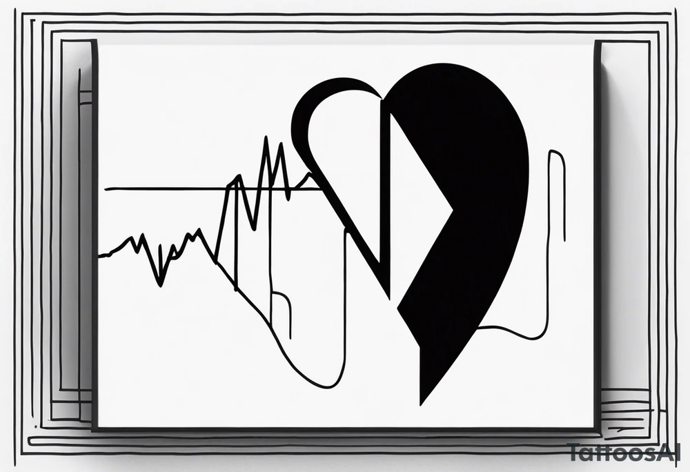 heartbeat with initials JC SS DS JC spaced out tattoo idea