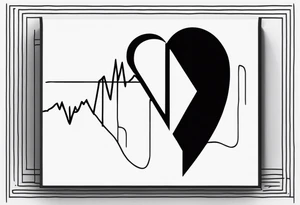 heartbeat with initials JC SS DS JC spaced out tattoo idea