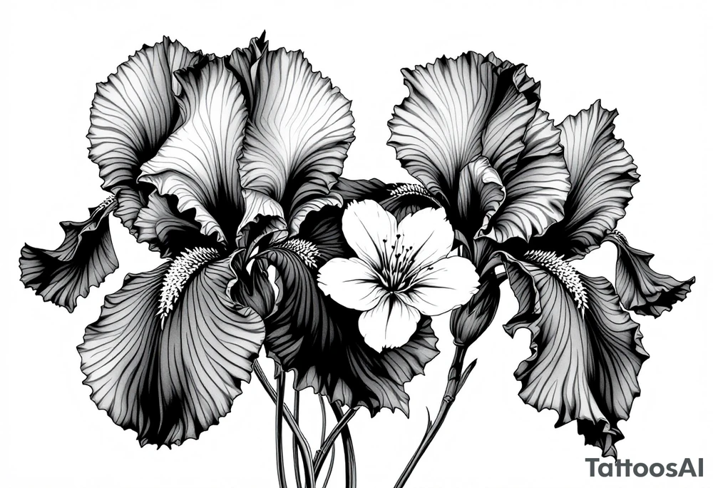 Irises flowers, cherry blossom tattoo idea
