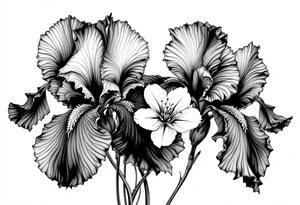 Irises flowers, cherry blossom tattoo idea