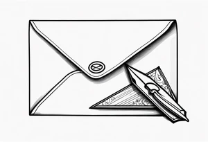 a stiletto knife opening an envelope tattoo idea