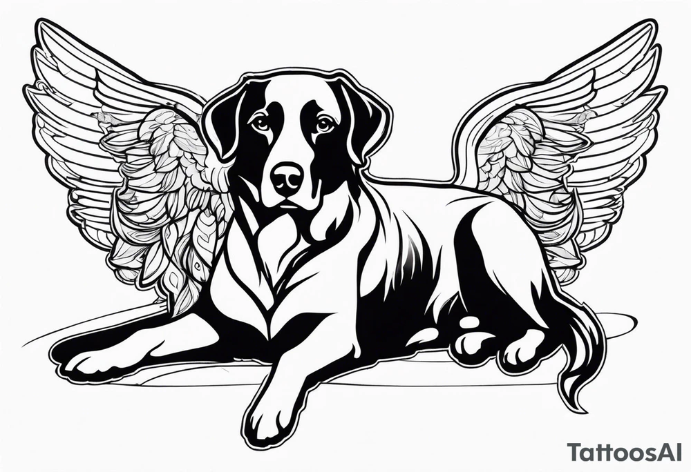 Dog turn over to an angel tattoo idea