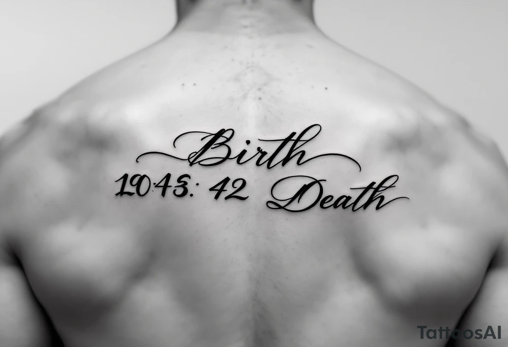 Date of birth and date of death tattoo idea
