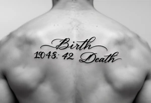 Date of birth and date of death tattoo idea