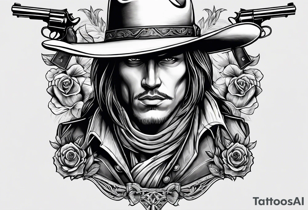 Western gunslinger tattoo idea