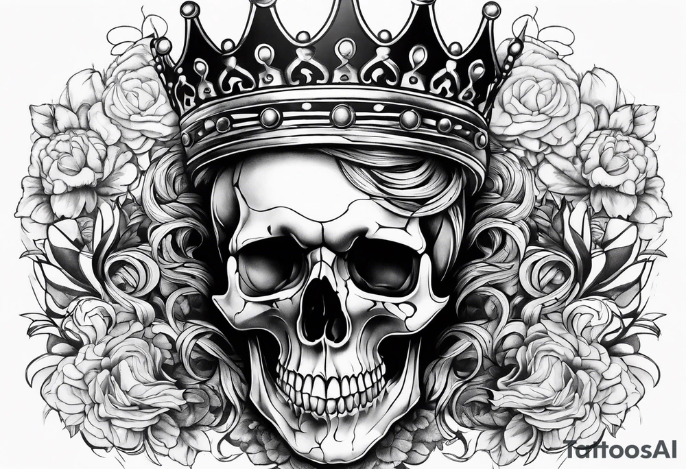 side profile 
skull crown tattoo idea