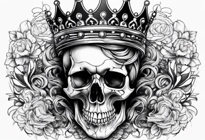 side profile 
skull crown tattoo idea
