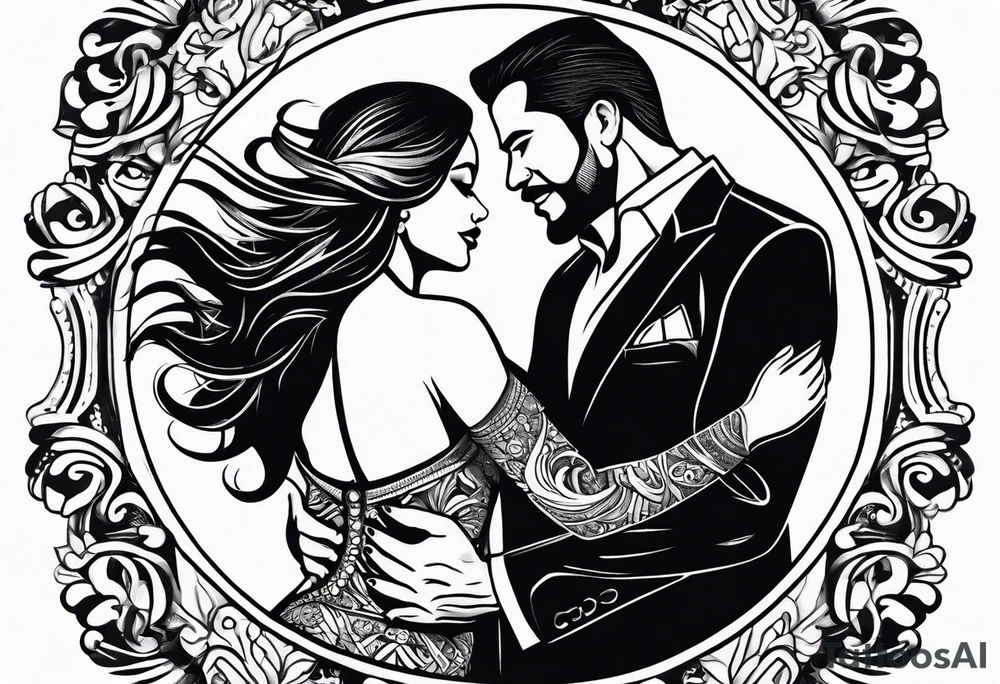 Dancing salsa couple tattoo idea