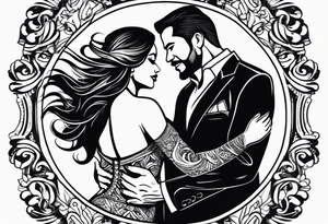 Dancing salsa couple tattoo idea