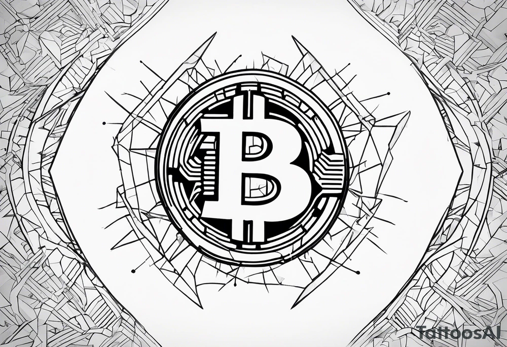 Broken Bitcoin tattoo idea