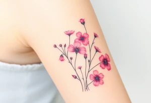 Pink wildflowers tattoo idea