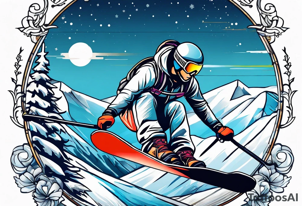 Skiing tattoo idea