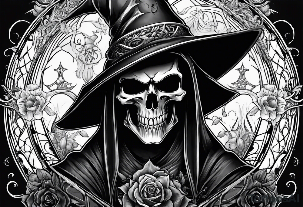 necromancer with Reaper tattoo idea