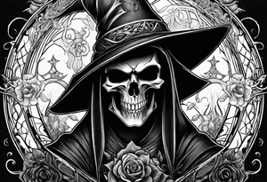 necromancer with Reaper tattoo idea