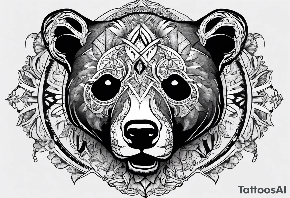 Bear skull utilizing the infinity symbol tattoo idea
