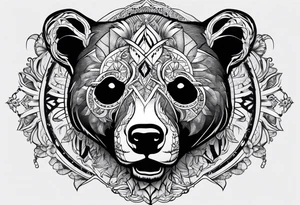 Bear skull utilizing the infinity symbol tattoo idea