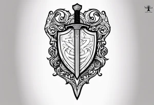 Valhalla shield sword axe tattoo idea