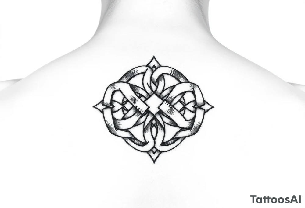 an irish inspired celtic knot piece tattoo idea